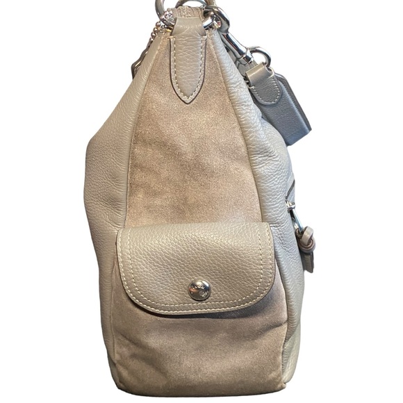 COACH c1522 Pennie Gray Pebbled Leather Shoulder bag  Large Handbag - Picture 9 of 14